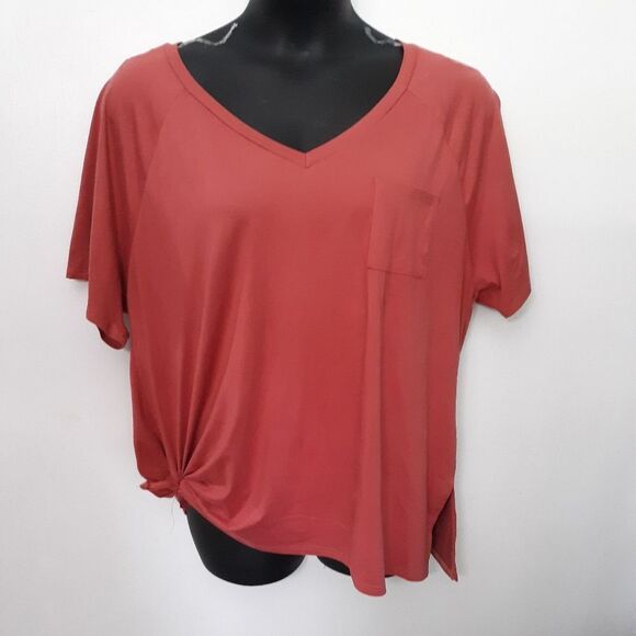 C blouse w/ side knot & pocket - Picture 1 of 3